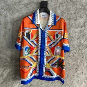 Casablanca Escalier Infinite Print Silk Shirt